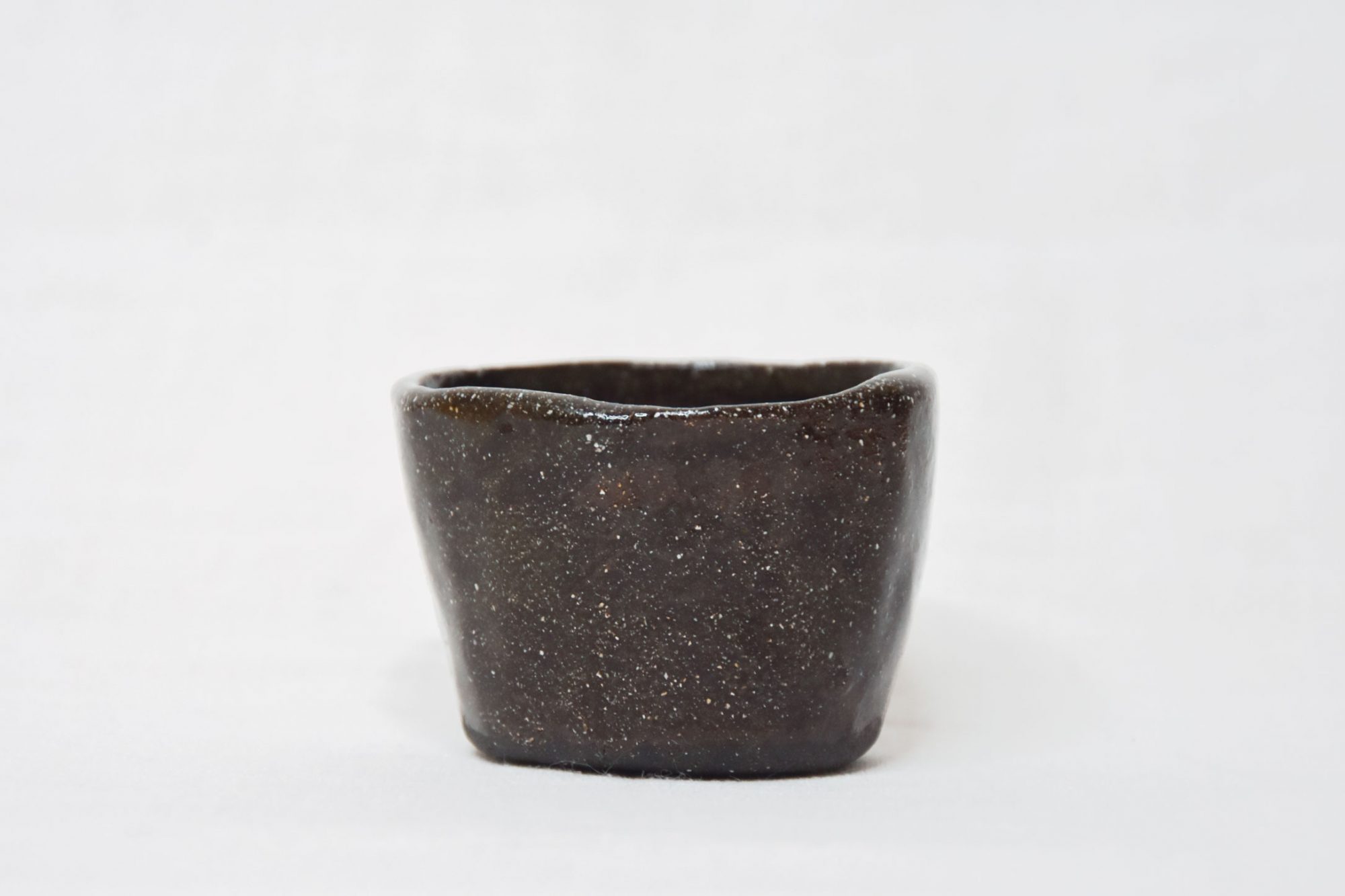 Black stoneware handmade espresso cup