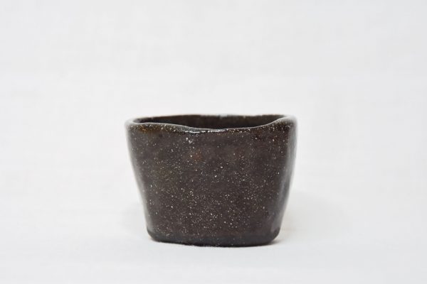 Black stoneware handmade espresso cup