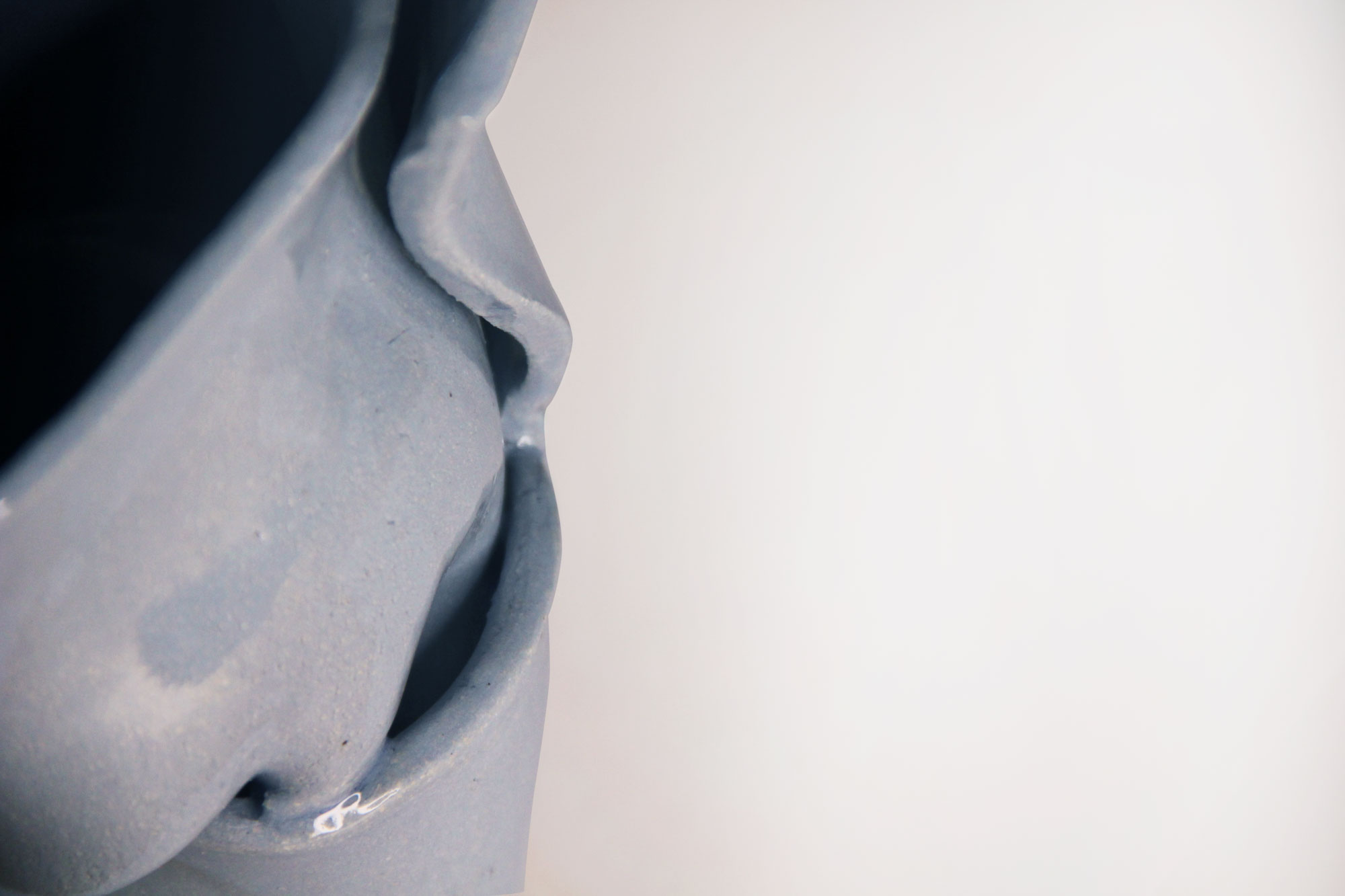 Blue satin vase detail