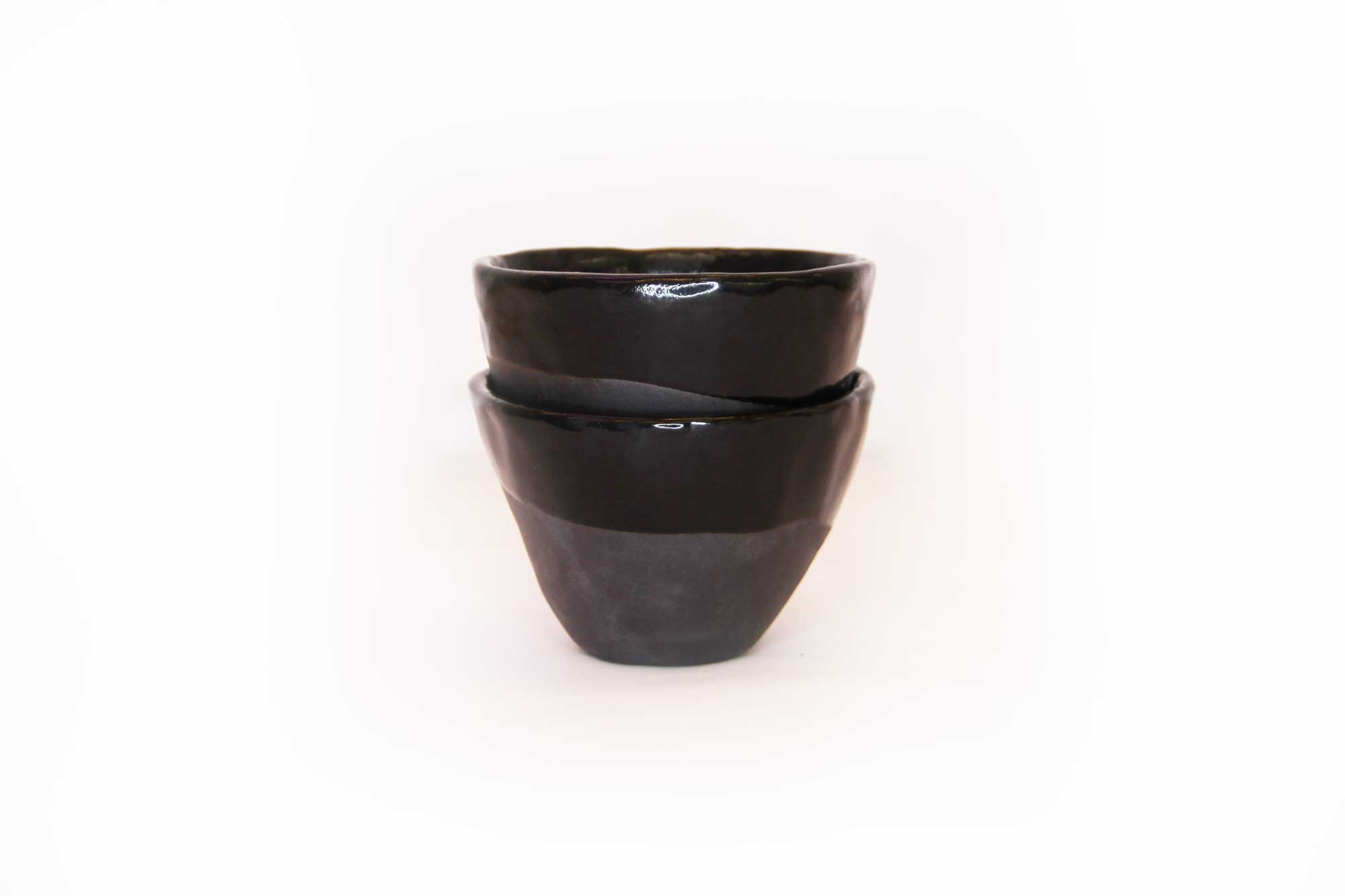 Midnight black cup set of two