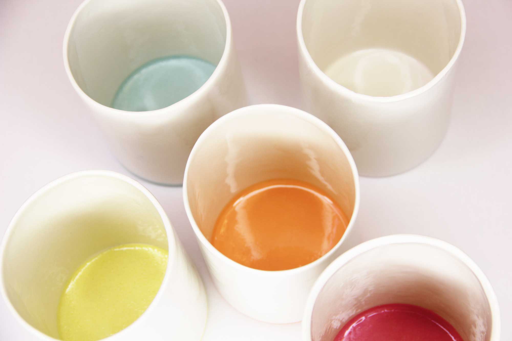 handmade tall cups - mixed colours